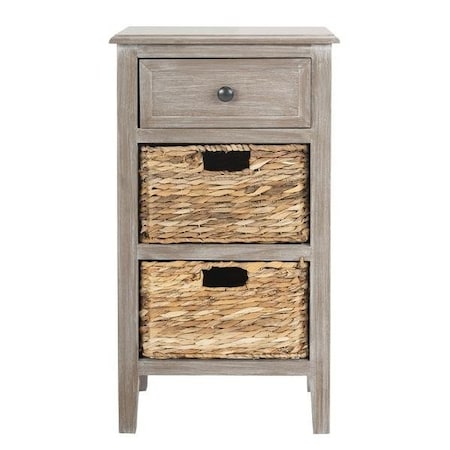 Safavieh Everly Drawer Side Table- Vintage White - 27.6 x 11.8 x 15 in. AMH5743E